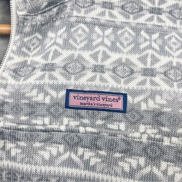 Vineyard Vines Women northern isle gray fleece jacket - Picture 3 of 7